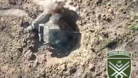 The enemy's T-72 combat vehicle was caught in a trap, a crater prepared by