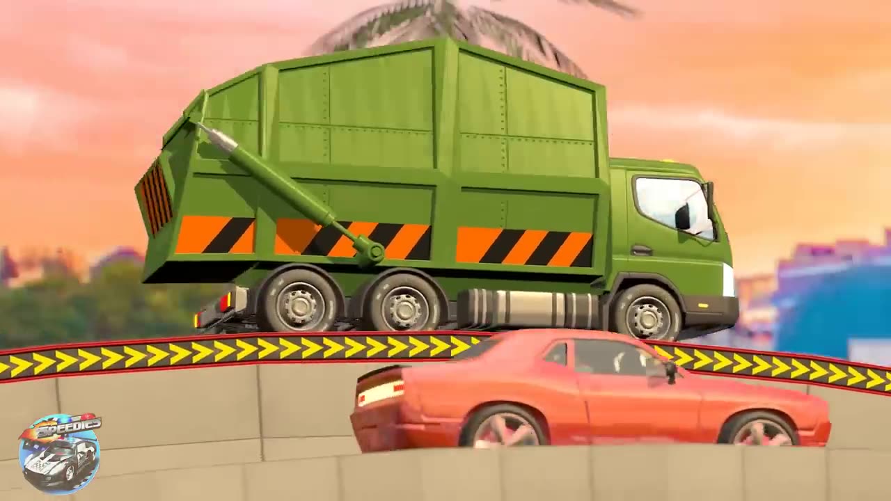 Wheel on the garbage truck