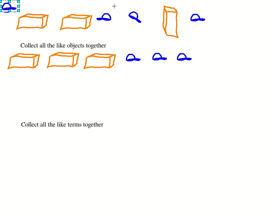 Pictorial Introduction to Like Terms and Simplifying
