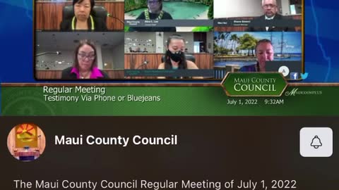 Napua Hueu Testifies Peoples Water Rights at Maui County Council