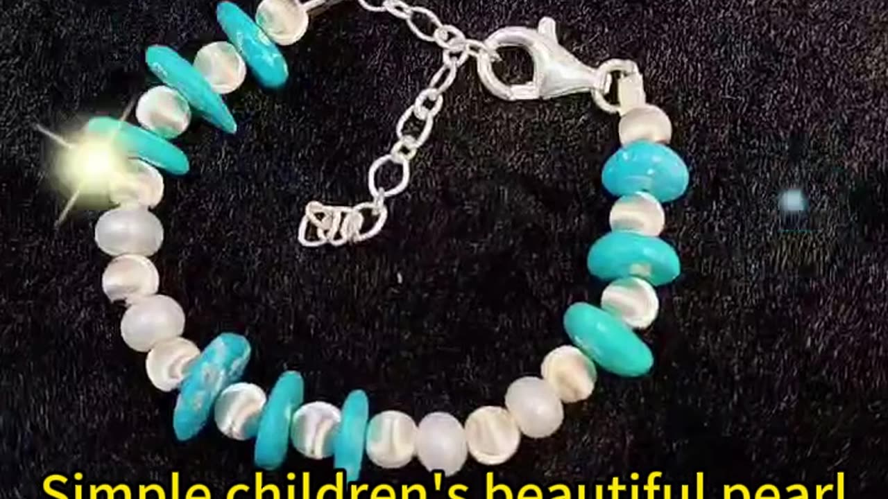 GN-20241122-03 Simple children's beautiful pearl bracelet and natural turquoise hot selling simple