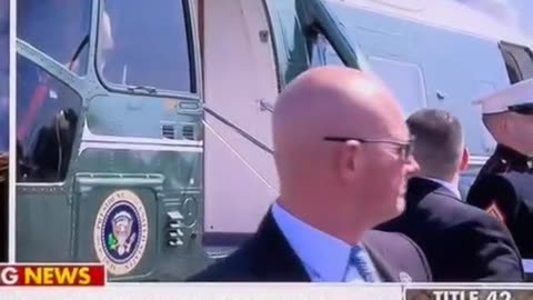 Listen to Marine one. It's so loud but it's not running in the video.