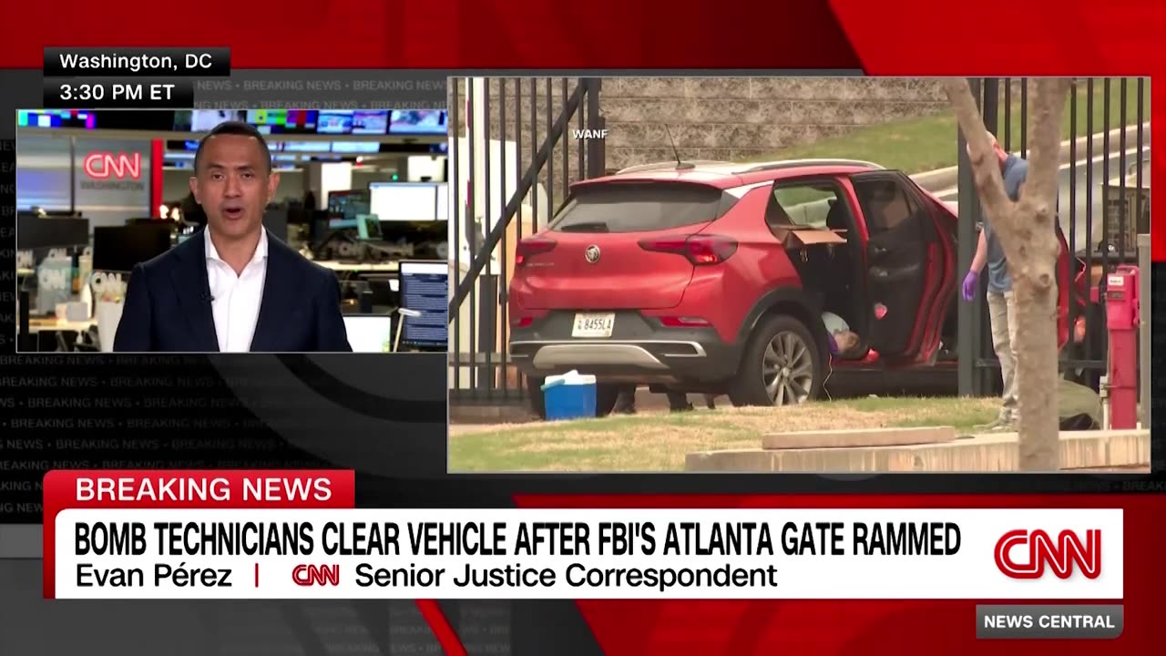 Aerial video shows scene after SUV rams gate at FBI’s Atlanta office.mp4