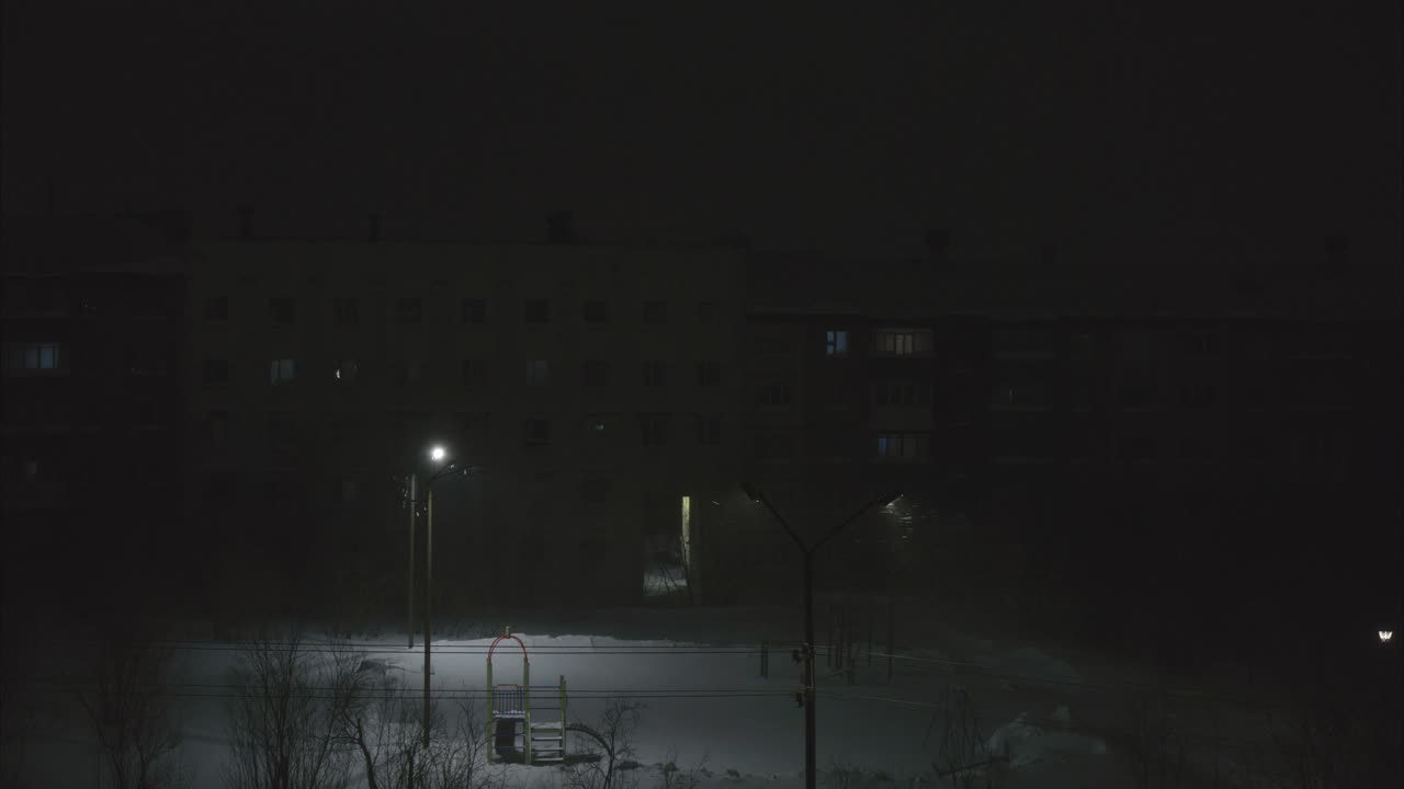 Blizzard at night in Vorkuta 8K