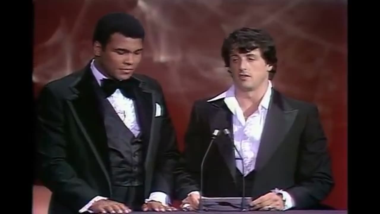 Action hero sylvester stallone on stage with legendary boxer Muhammad Ali❤😇