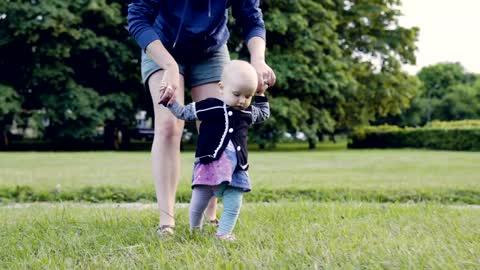 Toddler learning to walk