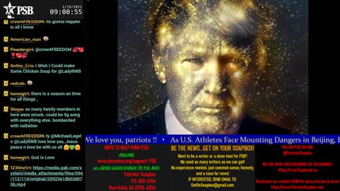 2022-01-19 08:54 EST - Patriots Soapbox AM: with LadyRWB , MykelJaye & DD