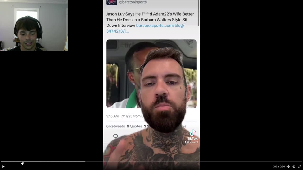 SWEDIIN reacts to adam 22 being a clown.