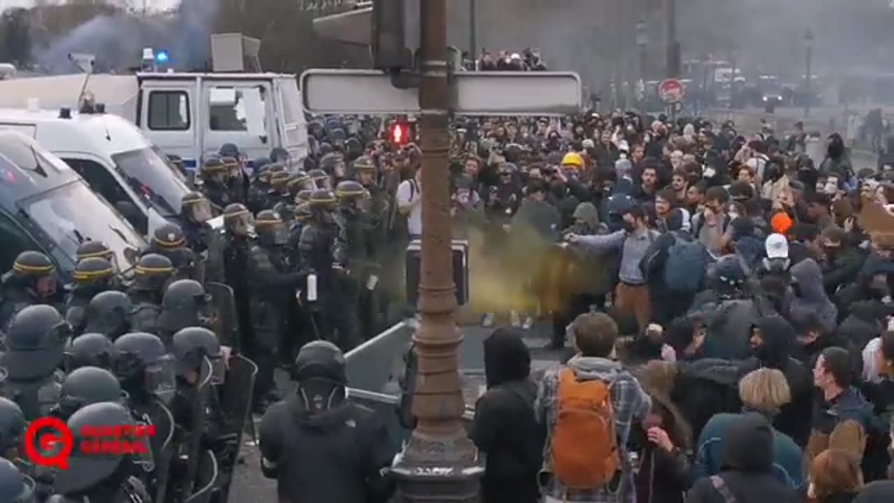 Atmosphere turning as the French hit the streets en masse following Macron