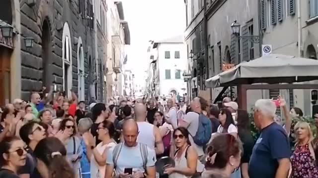 Florence, Italy: Green Pass, Lockdown Protest