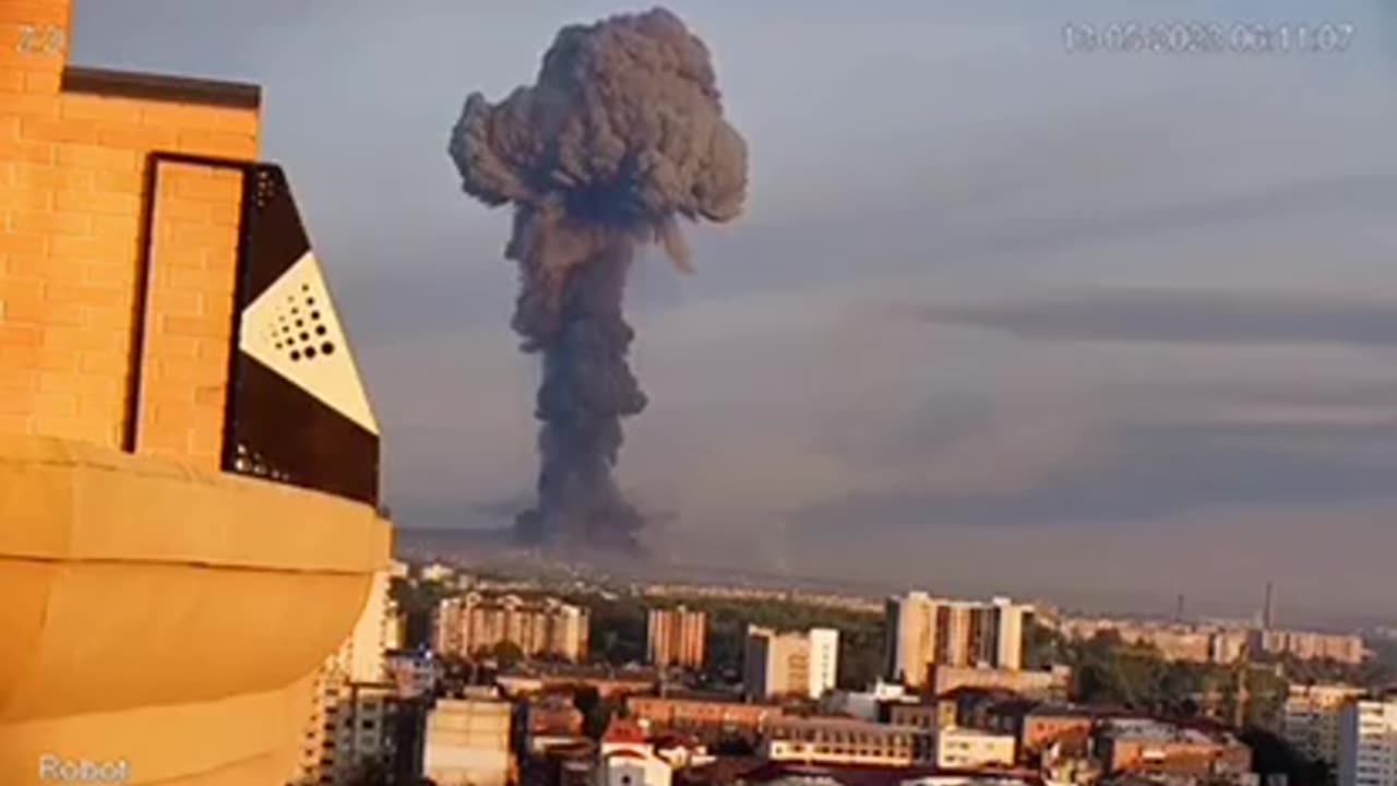 This is the video of the bombing of a ammo dump that's got everyone in an uproar...