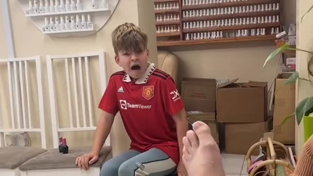 Son's Reaction to Pedicure