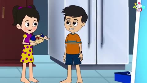 New Double Door Fridge/ cartoon story/English cartoon kid watch till the end