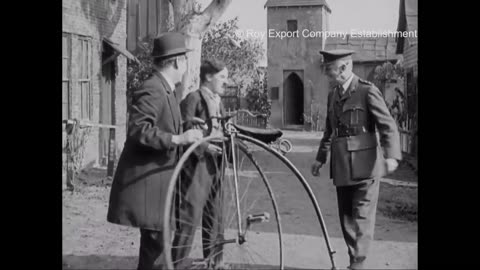 Charlie Chaplin and his brother riding a penny Farthing | Celebraty World