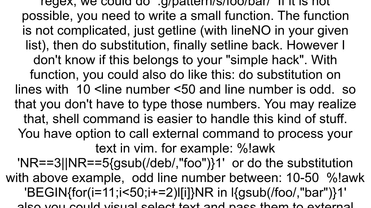 vim selectedit multiple non sequential lines at once