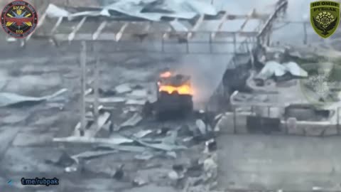 Ukrainian Drone Smashes into Fully Loaded Russian APC