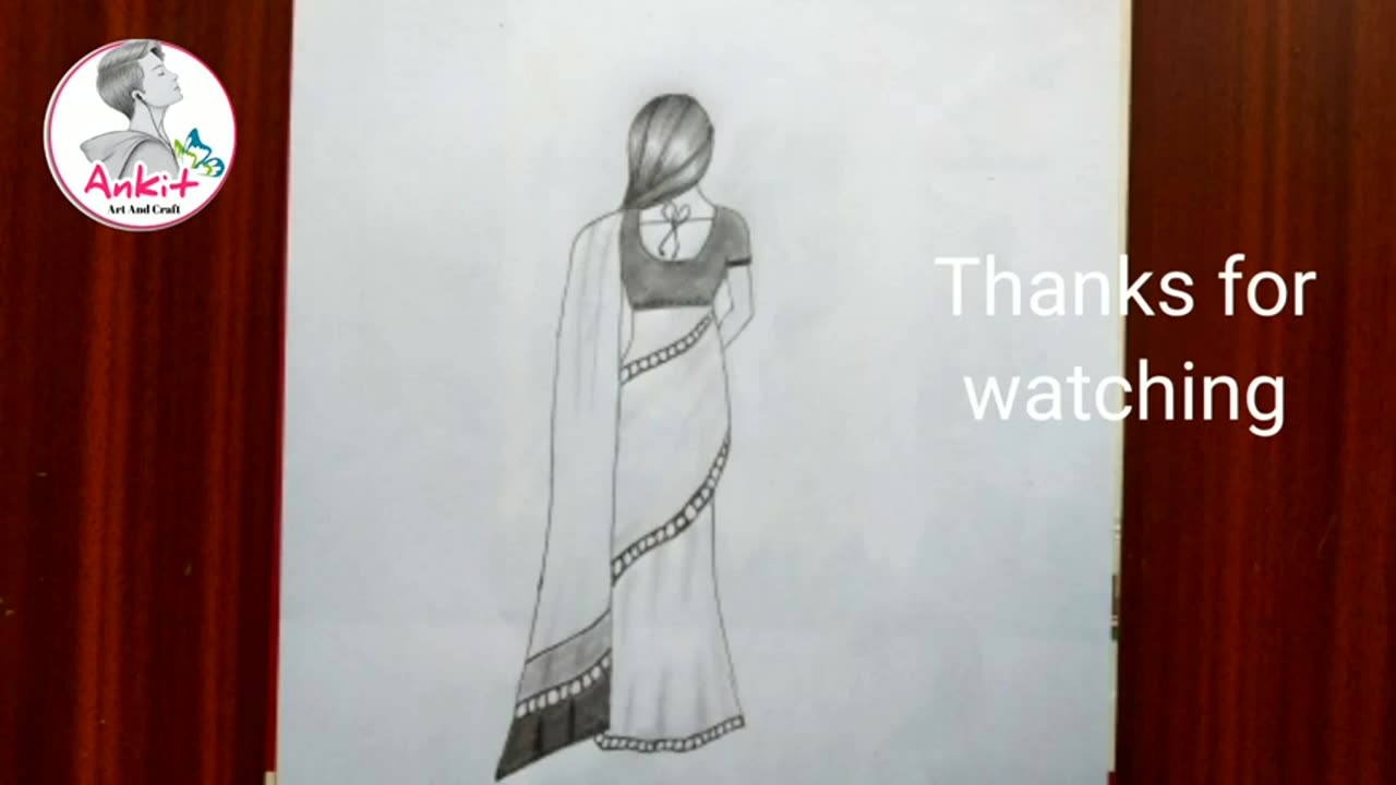 How to draw girl wearing beautiful traditional #draw