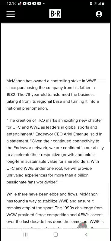 Vince McMahon sold is wwe company to ufc tko group in a merger 9/16/23