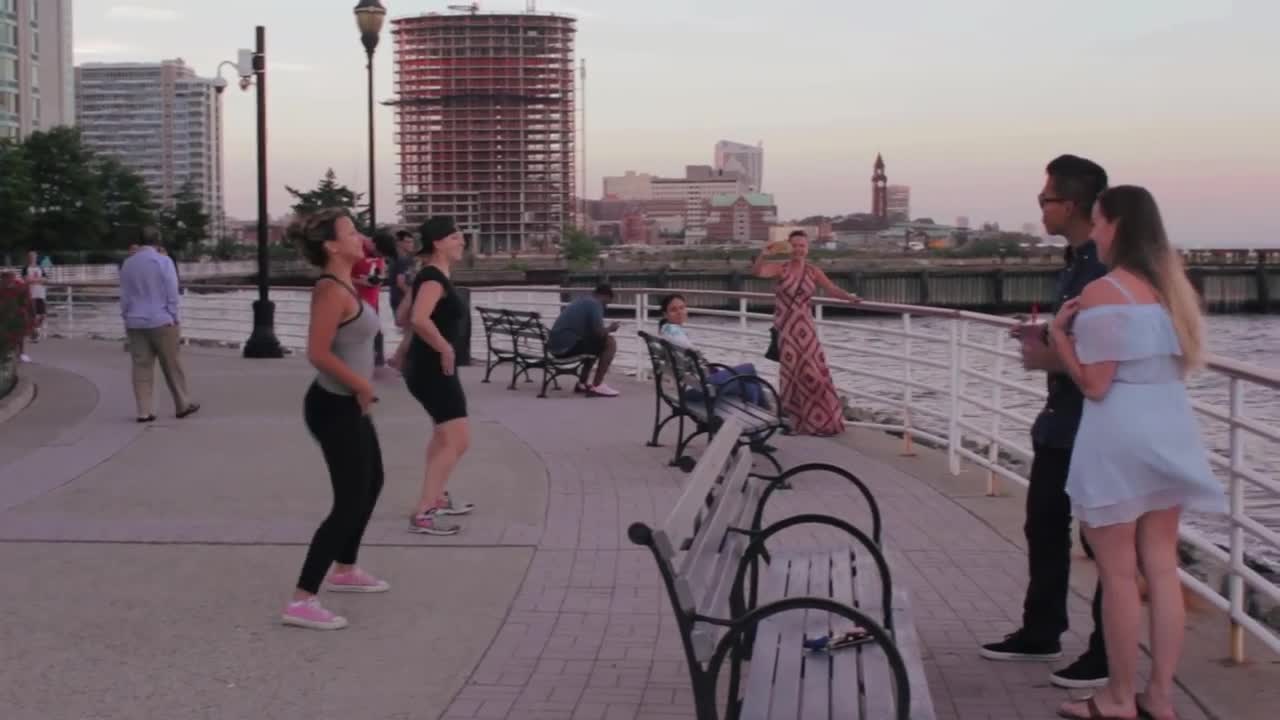 Jersey City surprise flash mob marriage proposal