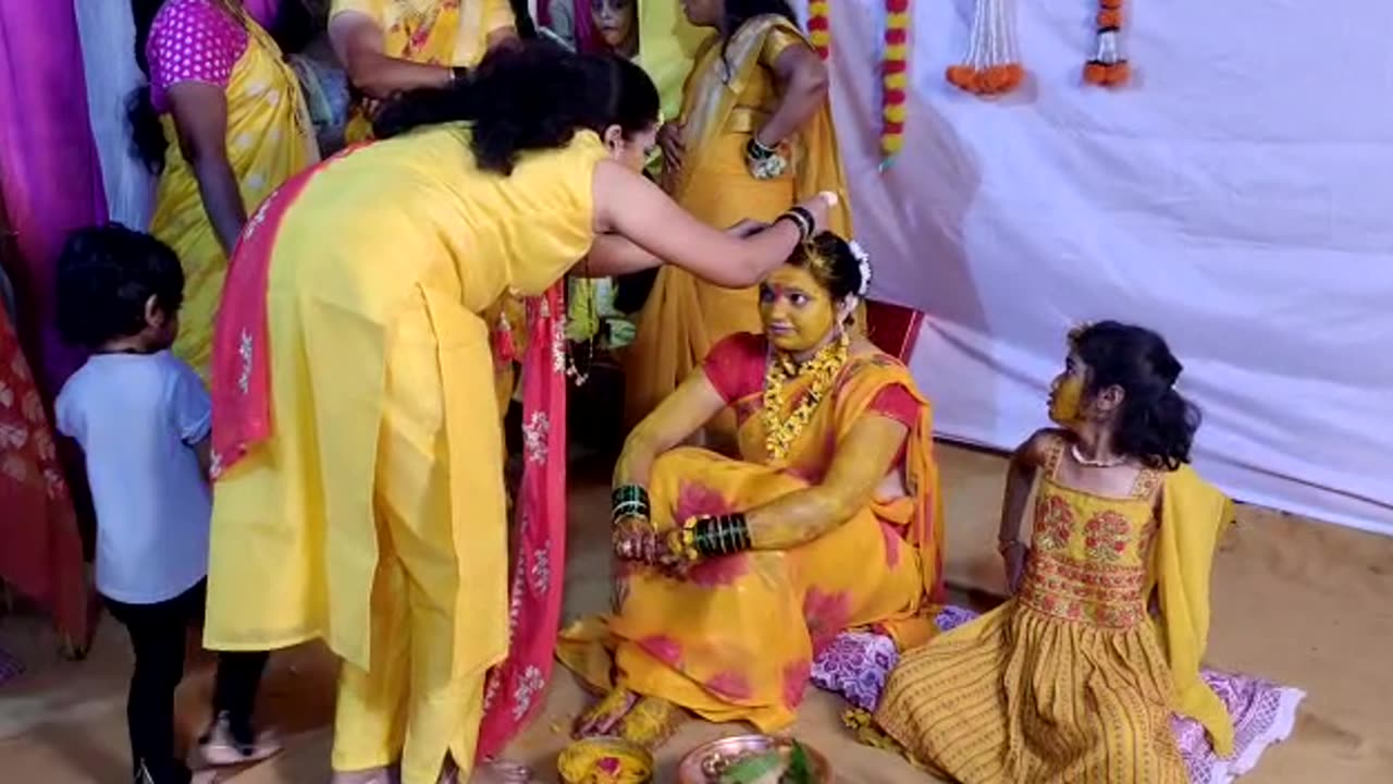 INDIAN HALDI FUNCTION... Marriage before one day