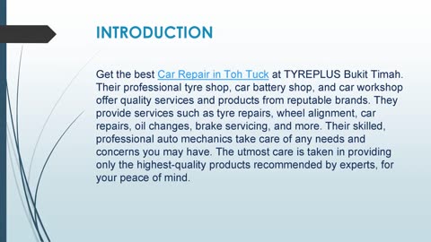 Get the best Car Repair in Toh Tuck