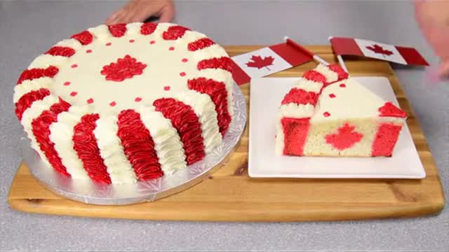 Canadian Flag Cake for Canada Day