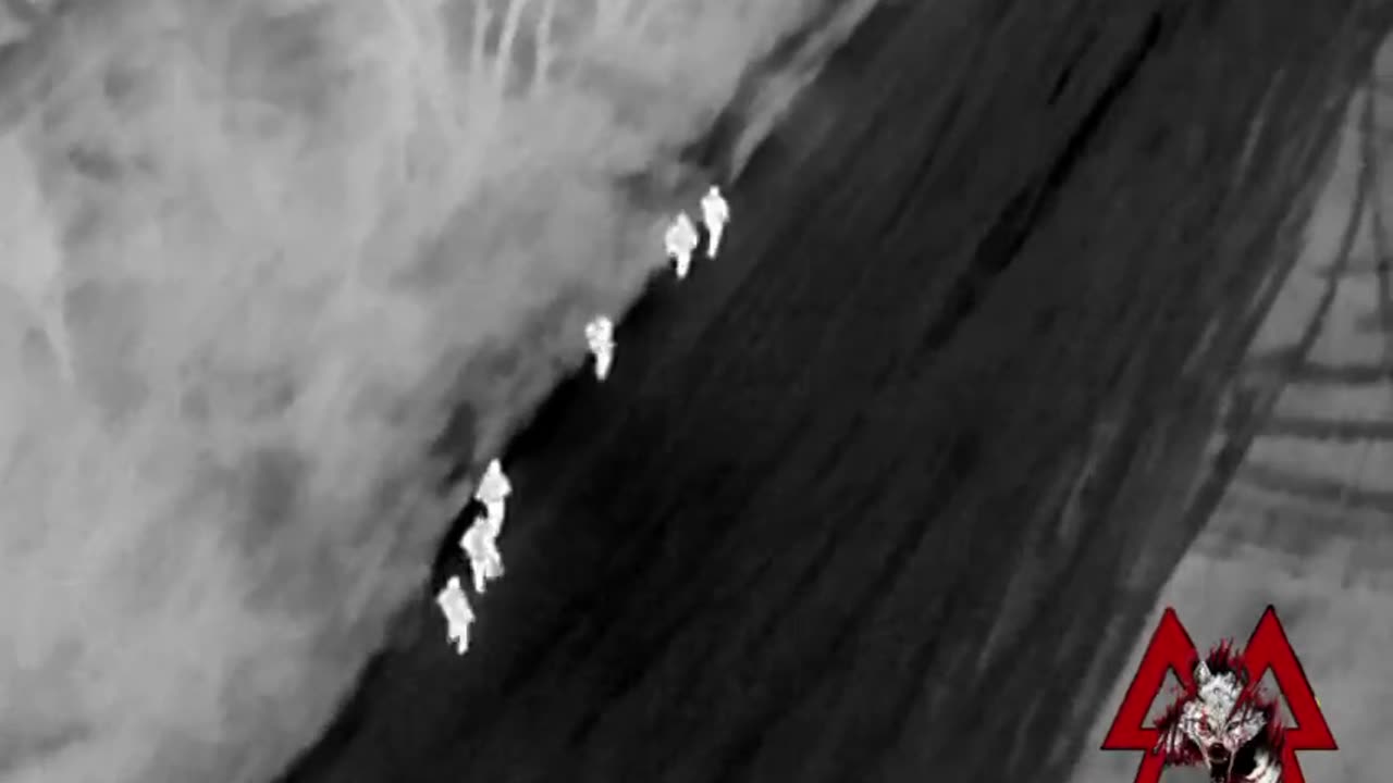Ukrainian troops fleeing Russian drone