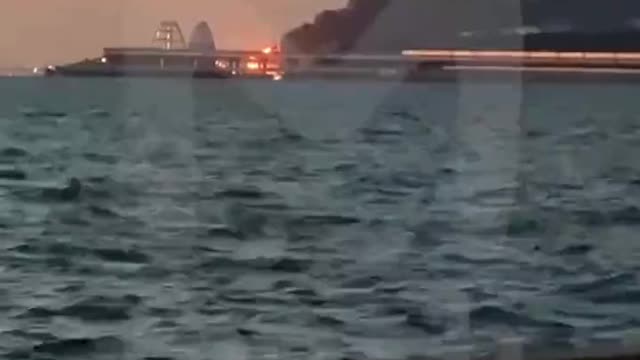 The Crimean Bridge is on fire and has partially collapsed on Putin's birthday. 👀