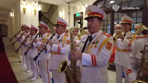 Vladimir Putin at the Grand Opera House in Hanoi.