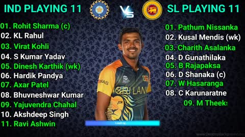 Asia Cup 2022 G-A1 vs G-B1 India vs Sri Lanka Match Playing 11 Comparison IND vs SL Playing 11