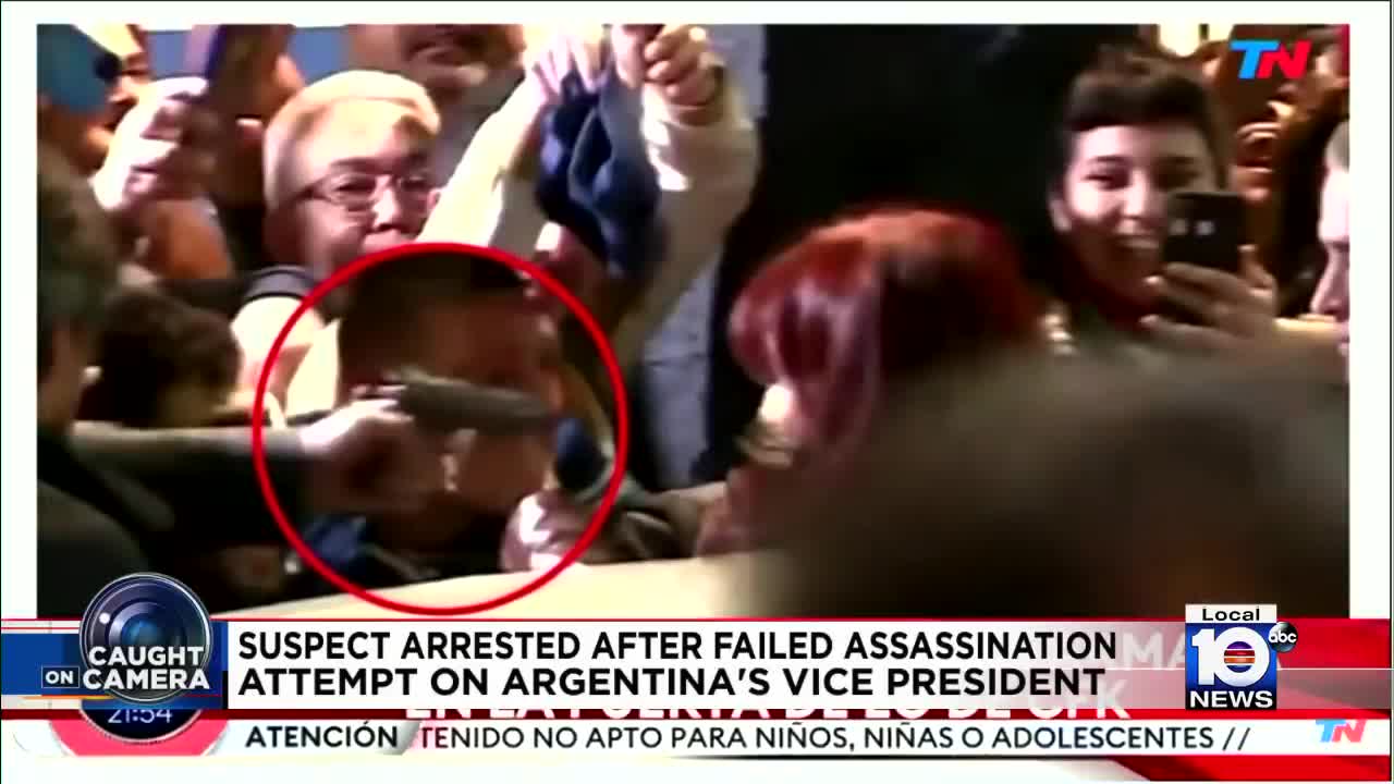 Man is in custody after failed assassination attempt on Argentina's vice president