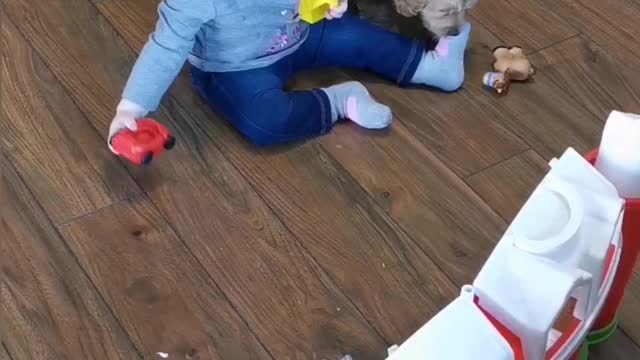 Baby and Puppy are Best Friends