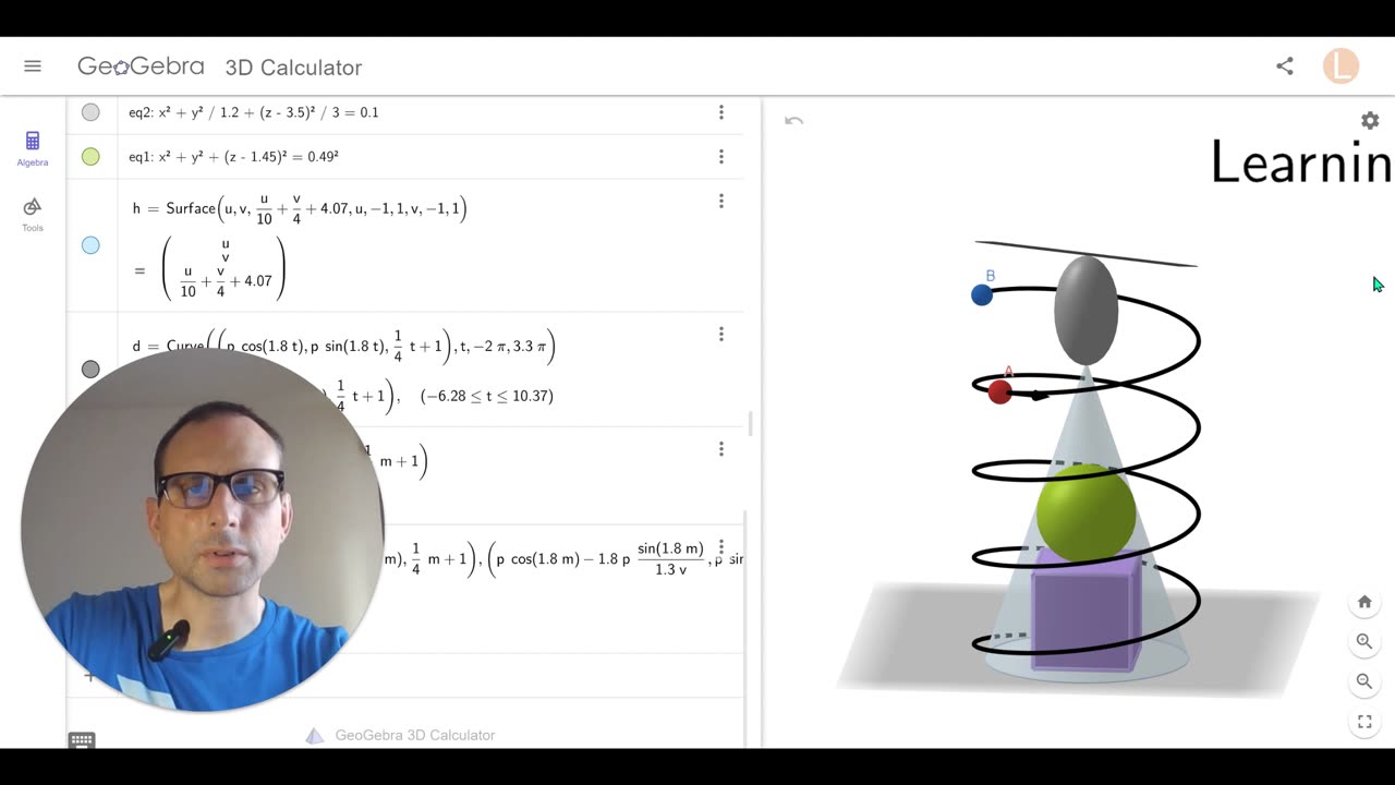 Building on the Shoulders of Giants: 1998 Putnam Exam A1, 2.0 in GeoGebra 3D