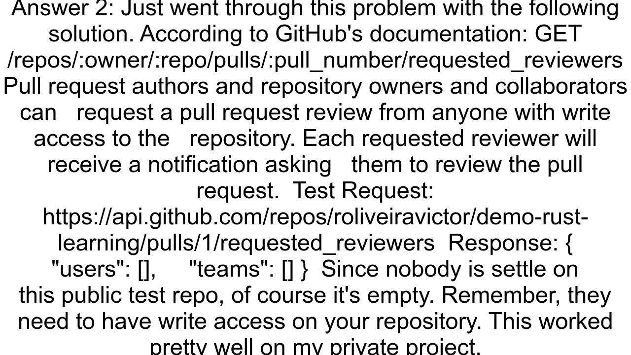 How do i get the list of Reviewers for a pull request using Github api