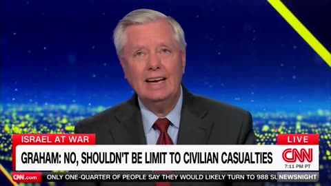 Lindsey Graham Says Israel Bombing Innocent Civilians Will Never Change His Mind