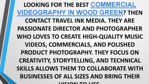 Best Commercial Videography in Wood Green