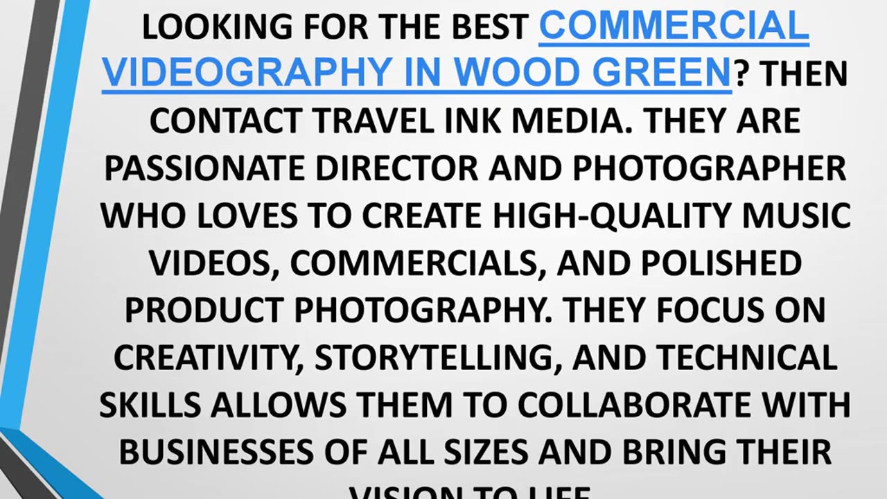 Best Commercial Videography in Wood Green