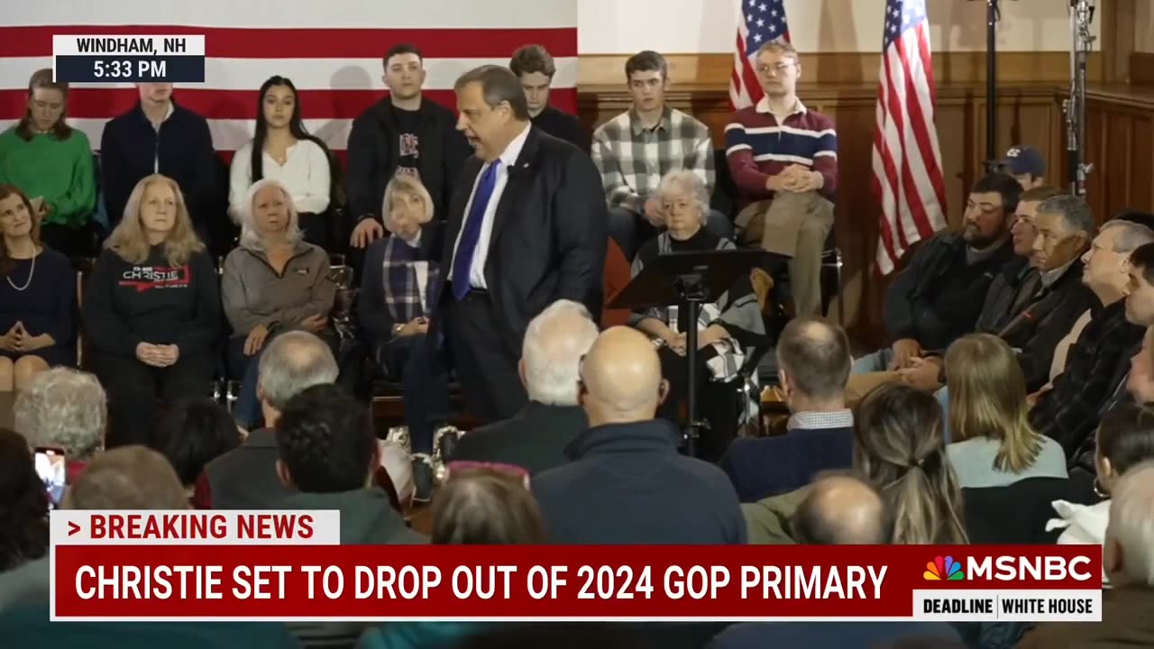 Chris Christie announces he's dropping out but his voice slowly changes