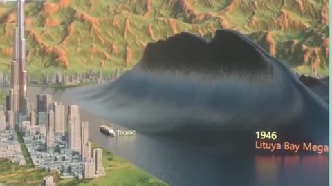 The size of different Tsunamis put into context.