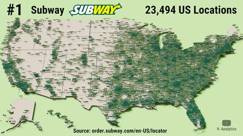 Map Comparison - The 30 Biggest US Fast Food Chains