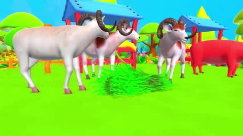 Giant Cow Horse Magical Tractor JCB Farm Animals Transportation 3D Barn Animals Compilation Videos