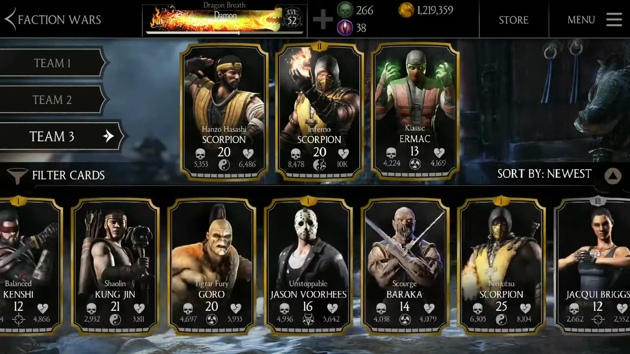 MORTAL KOMBAT X | SCORPION ALL CHARACTERS | FACTION WARS QUICK BATTLE