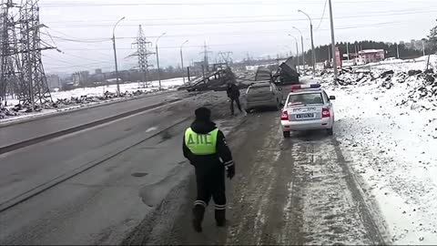 head on crash in winter