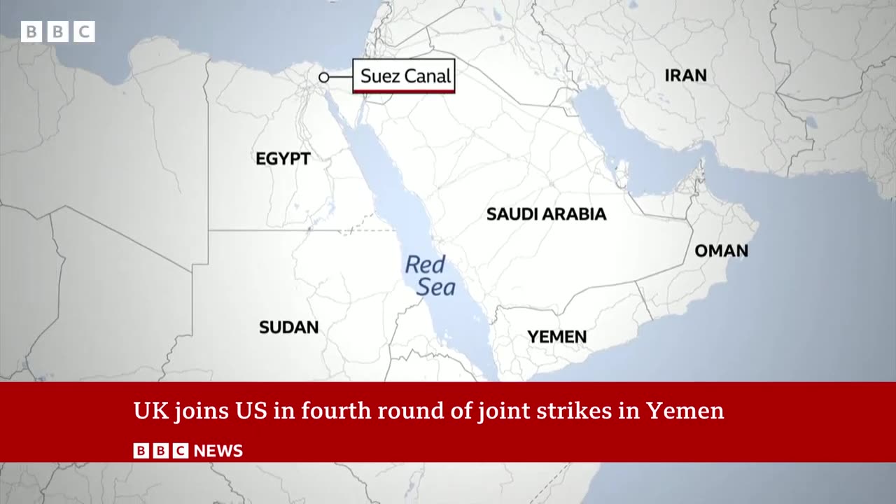 US and UK carry out fresh strikes on Houthi targets in Yemen | BBC News