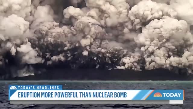 Volcanic Eruption Near Tonga More Powerful Than Nuclear Bomb- NEWS OF WORDL