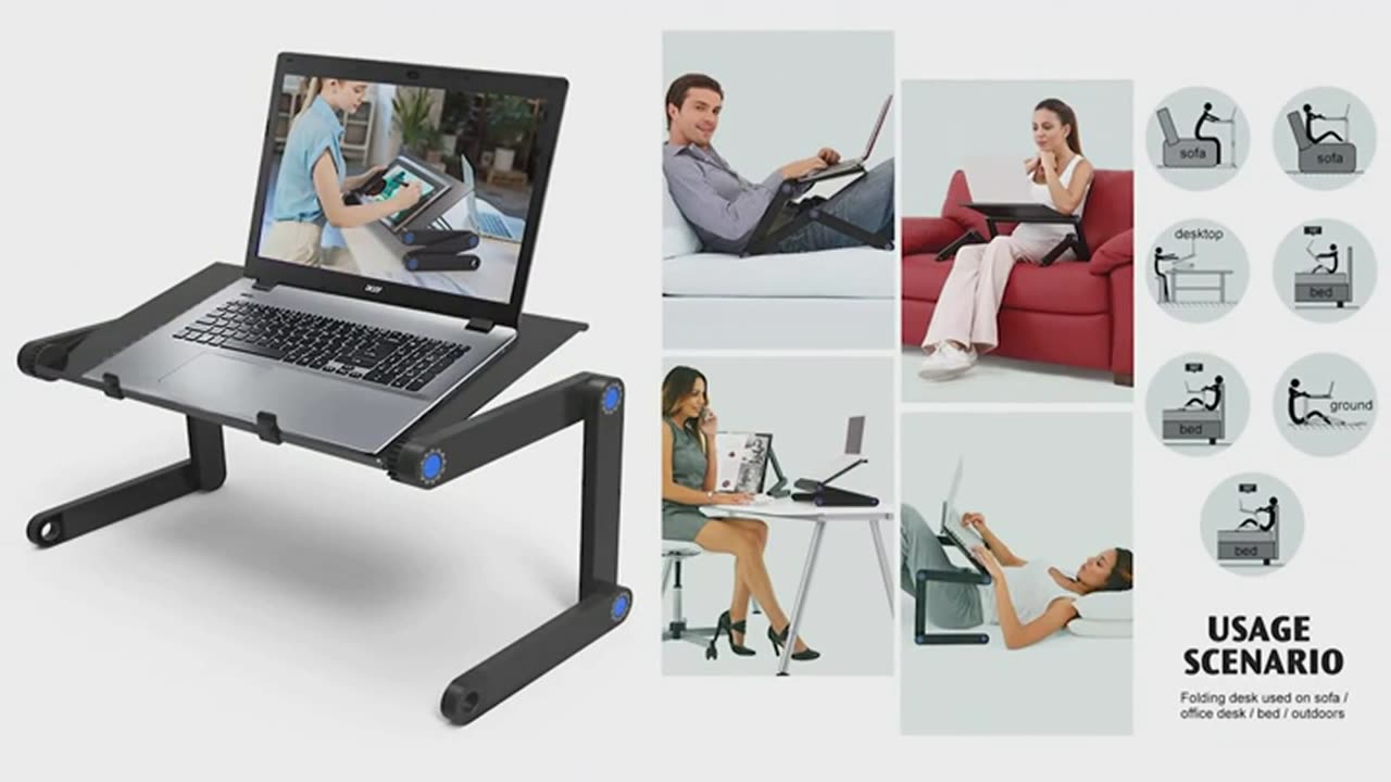 Laptop Stand Portable Notebook Computer Table Foldable PC Bed Sofa Desk