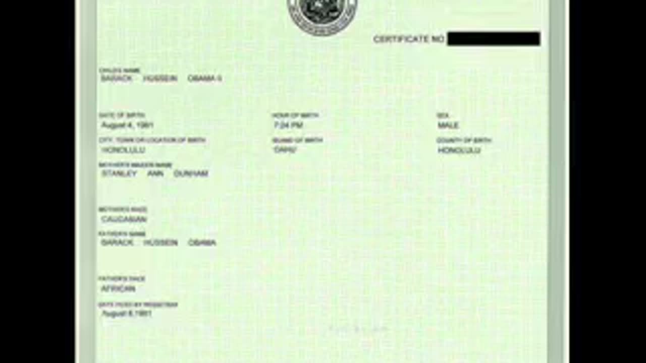 Obama-Fake Birth Certificate- (4.59, 7)