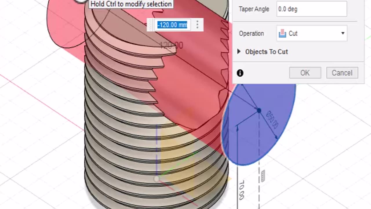 Fusion 360: Push/Pull subtract object