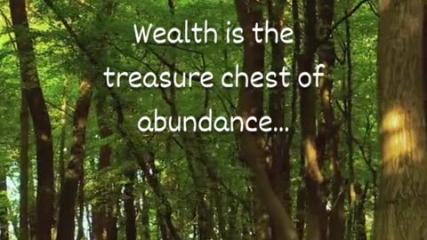 Wealth is the treasure chest...