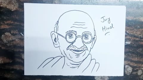 How to draw Mahatma Gandhi bapu step by step